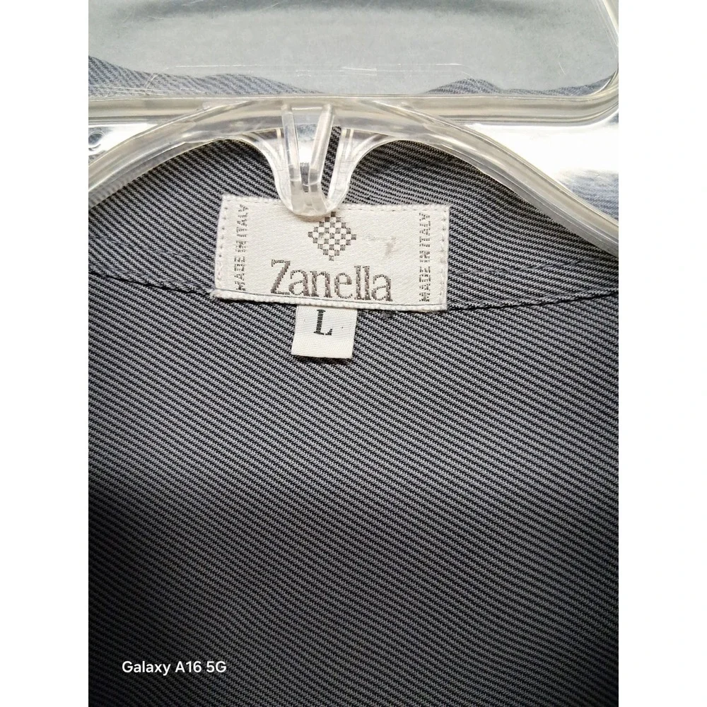 Zanella Gray Men Long Sleeve Made In Italy Button Down Shirt Size L‎